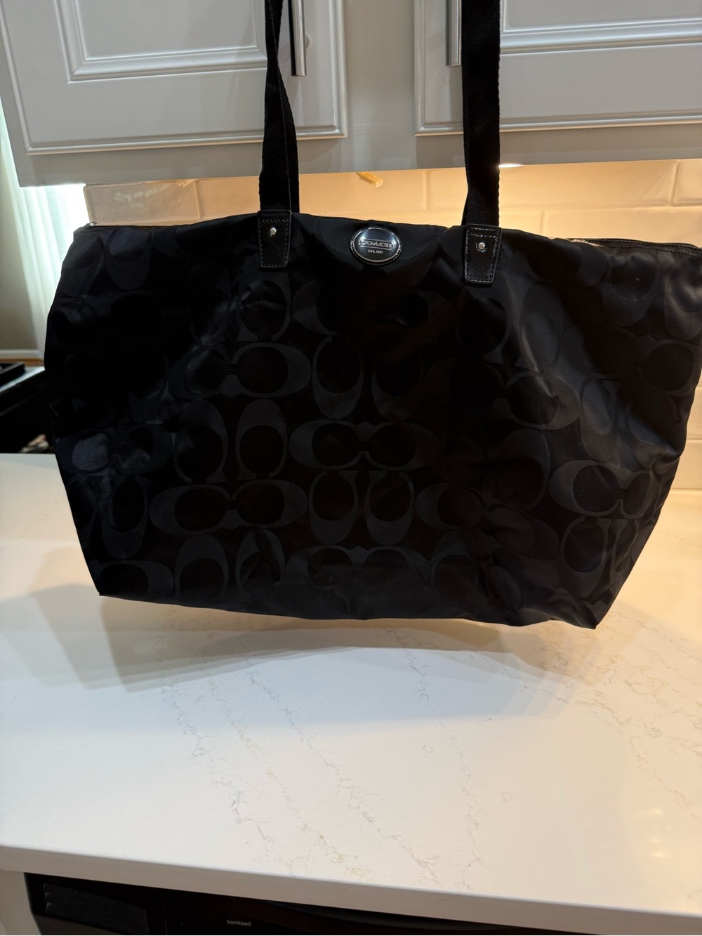 Coach Black Signature Tote Bag